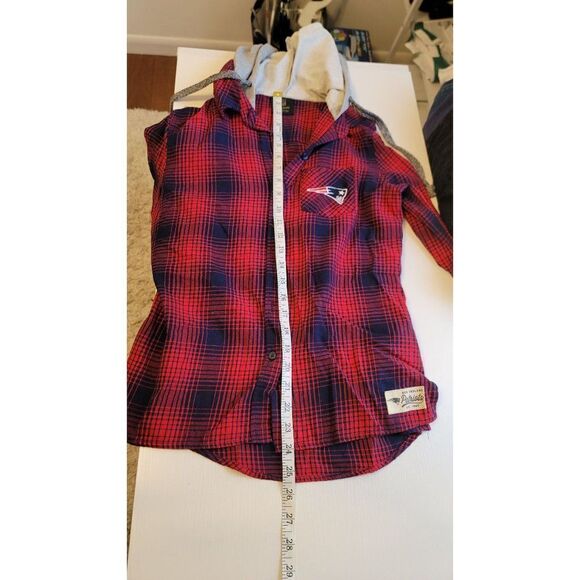 NFL Juniors Collection Medium Flannel Hoodie Patriots - Picture 7 of 7